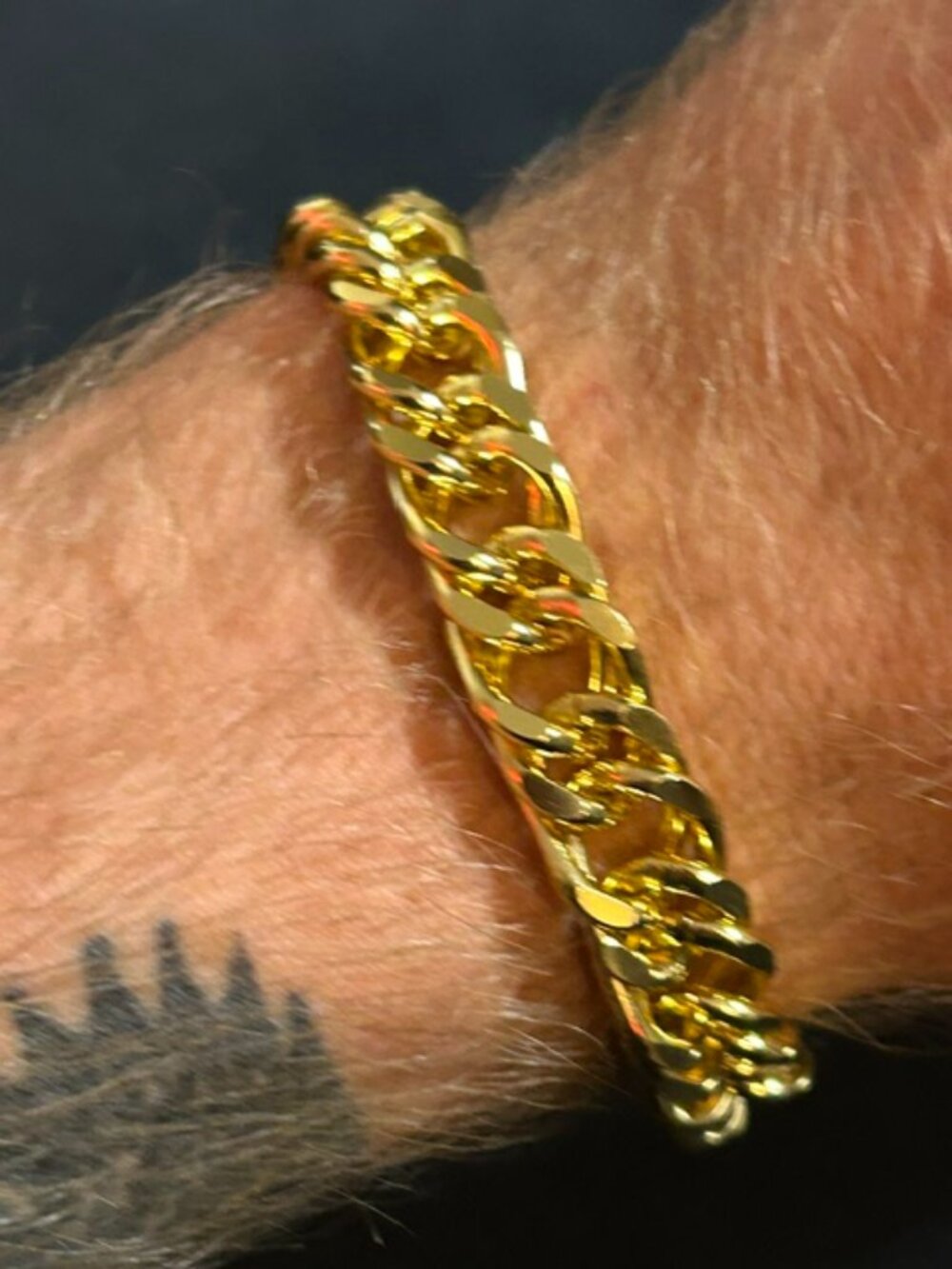 Classic Gold Cuban Link Bracelet Men’s Hip Hop Stackable Chain